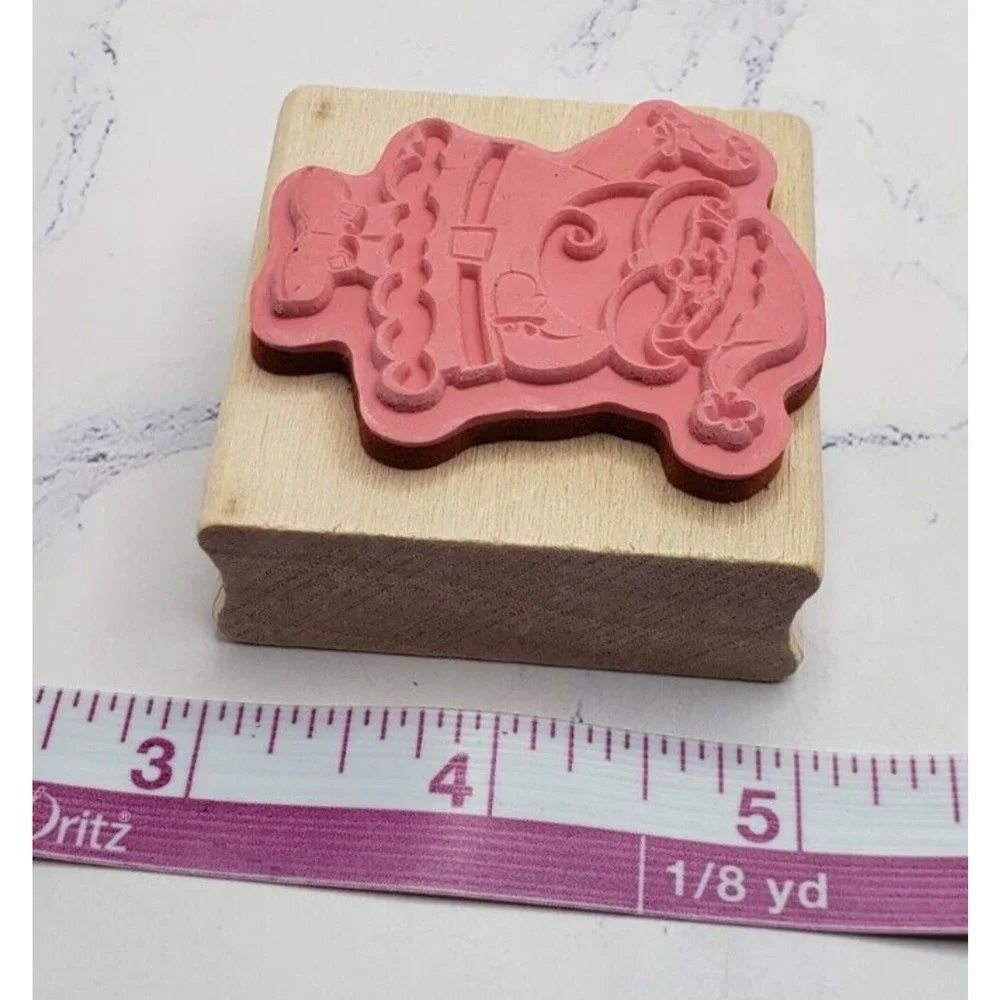 Santa Claus Candy Cane Winter Christmas Holiday Design Craft Smart Rubber Stamp